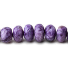 7-9mm Charoite Faceted Rondelle Beads 16 inch 68 pieces A - Beadsofcambay.com