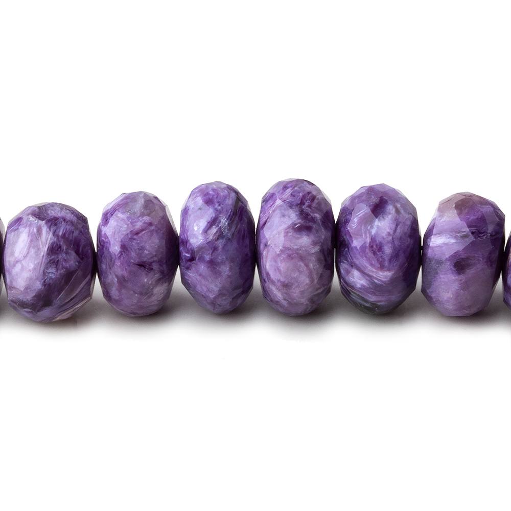 7-9mm Charoite Faceted Rondelle Beads 16 inch 68 pieces A - Beadsofcambay.com