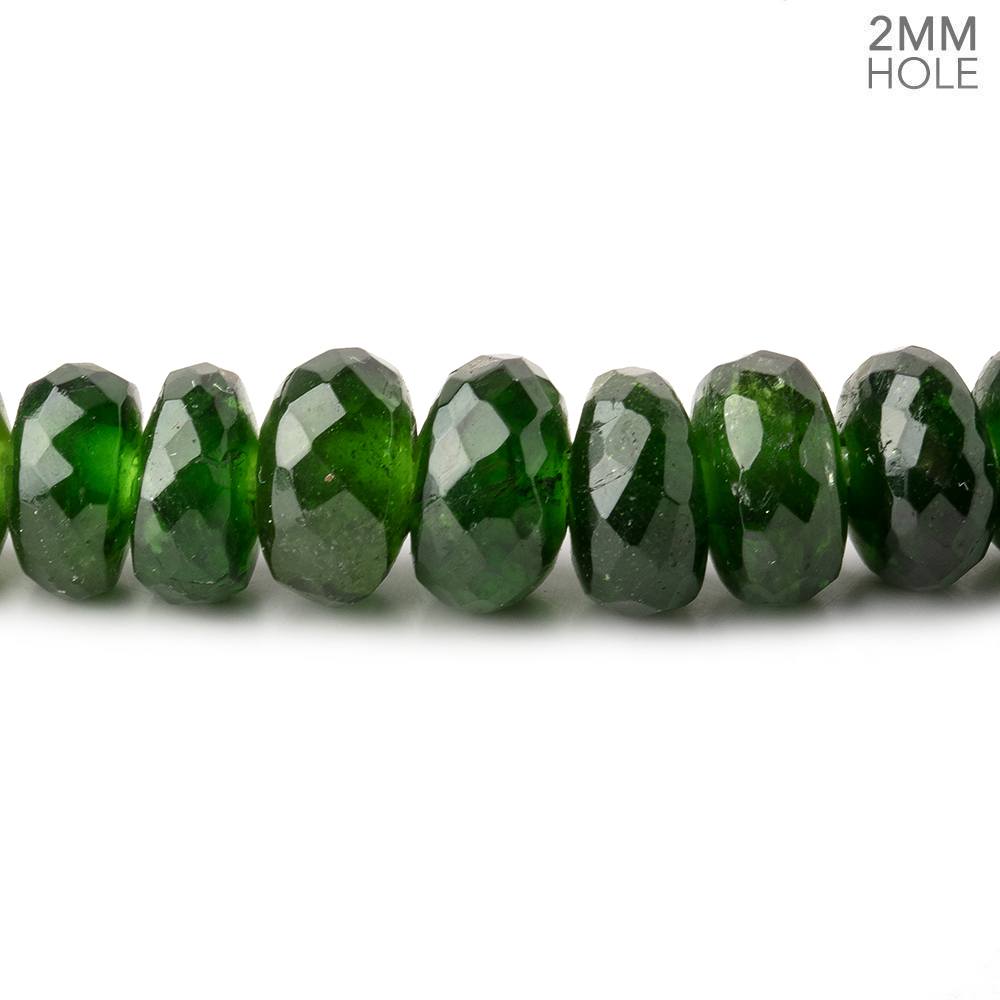 7-9mm Chrome Diopside 2mm Large Hole Faceted Rondelles 8 inch 45 Beads AAA - Beadsofcambay.com