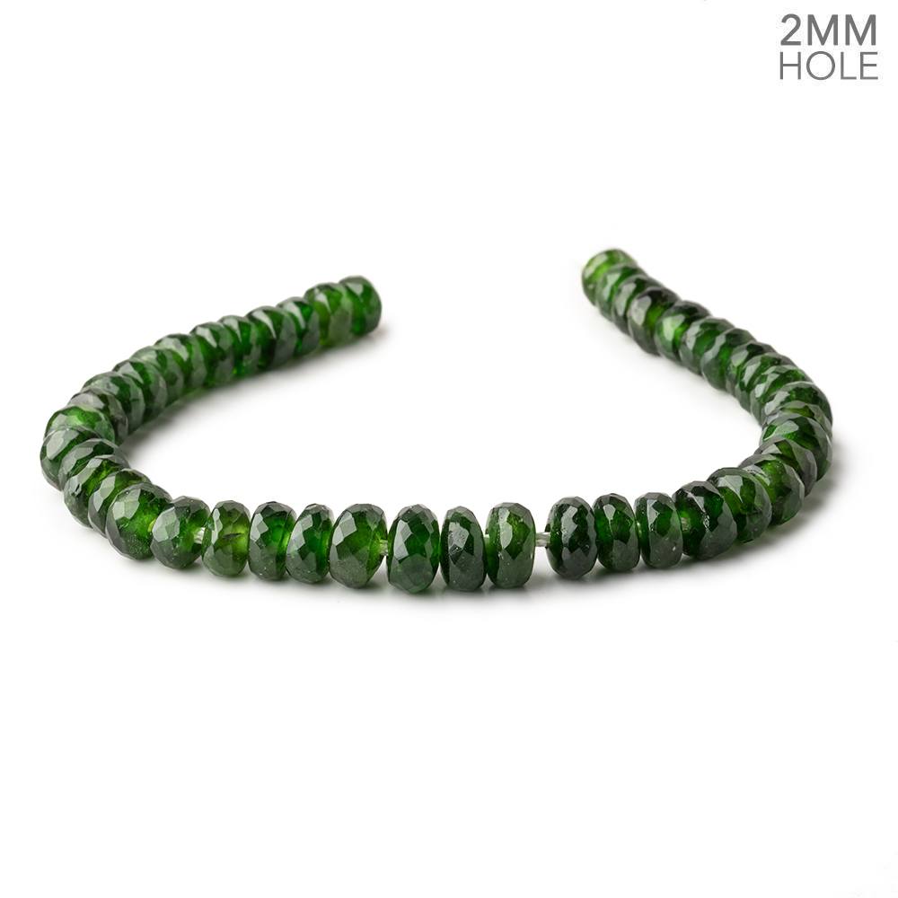 7-9mm Chrome Diopside 2mm Large Hole Faceted Rondelles 8 inch 45 Beads AAA - Beadsofcambay.com
