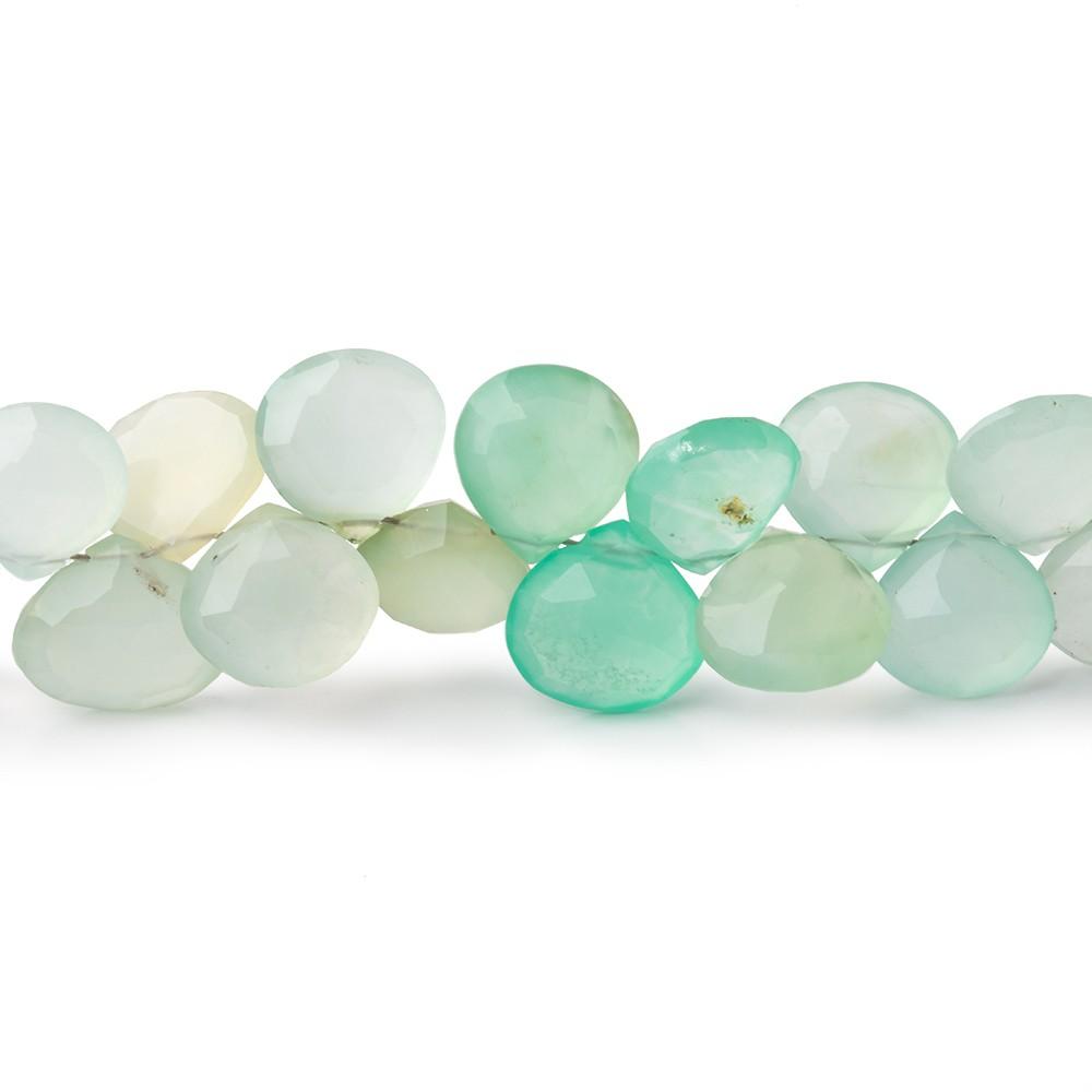 7-9mm Chrysoprase Shaded Faceted Heart Beads 8 inch 52 pieces - Beadsofcambay.com