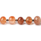 7-9mm Ferrous Caramel Rutilated Quartz faceted rondelles 8 inch 25 beads AA - Beadsofcambay.com