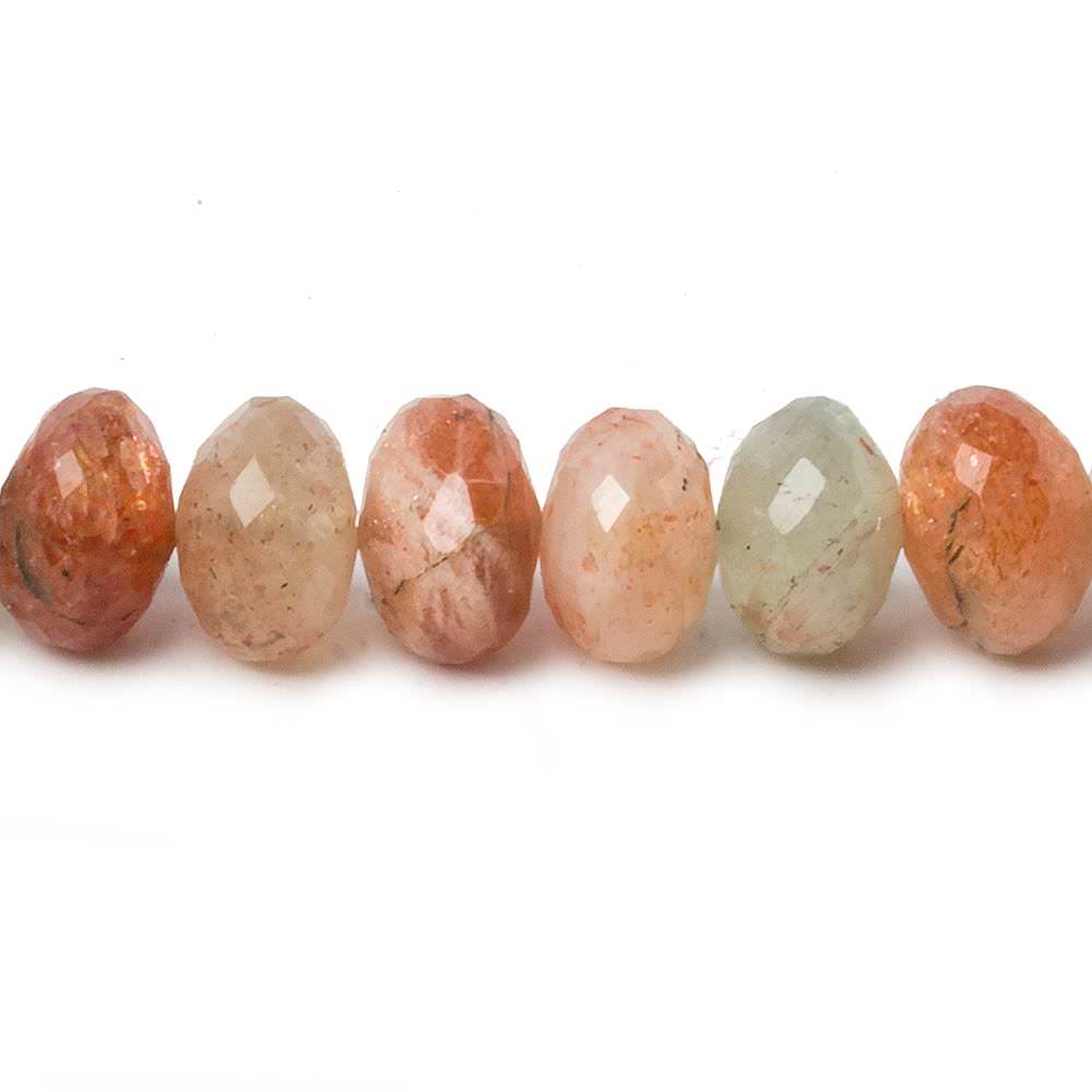 7-9mm Multi Gemstone faceted rondelle beads 16 inch 71 pieces - Beadsofcambay.com