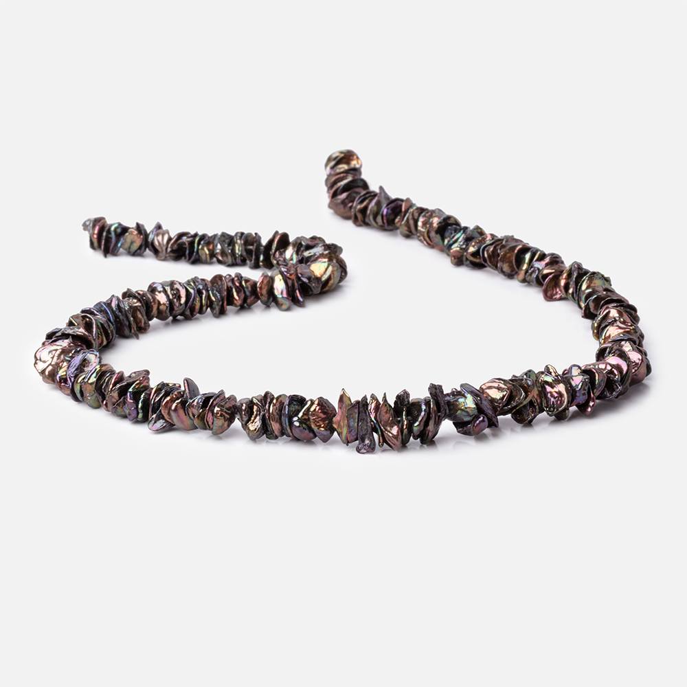 7-9mm Peacock Keshi Center Drilled Freshwater Pearls 15.5 inch 187 beads - Beadsofcambay.com