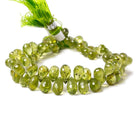 7-9mm Peridot Tear Drop Briolette 8 inch 68 pieces - Beadsofcambay.com