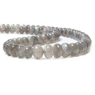 7-9mm Platinum Grey Moonstone Plain Rondelles 78pcs - Beadsofcambay.com