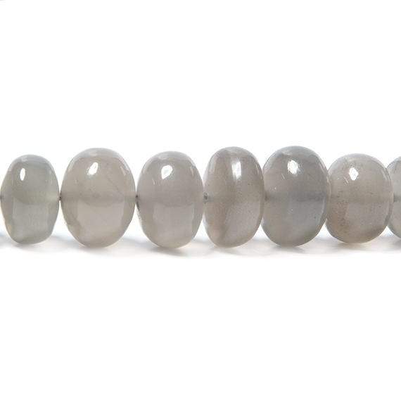 7-9mm Platinum Grey Moonstone Plain Rondelles 78pcs - Beadsofcambay.com