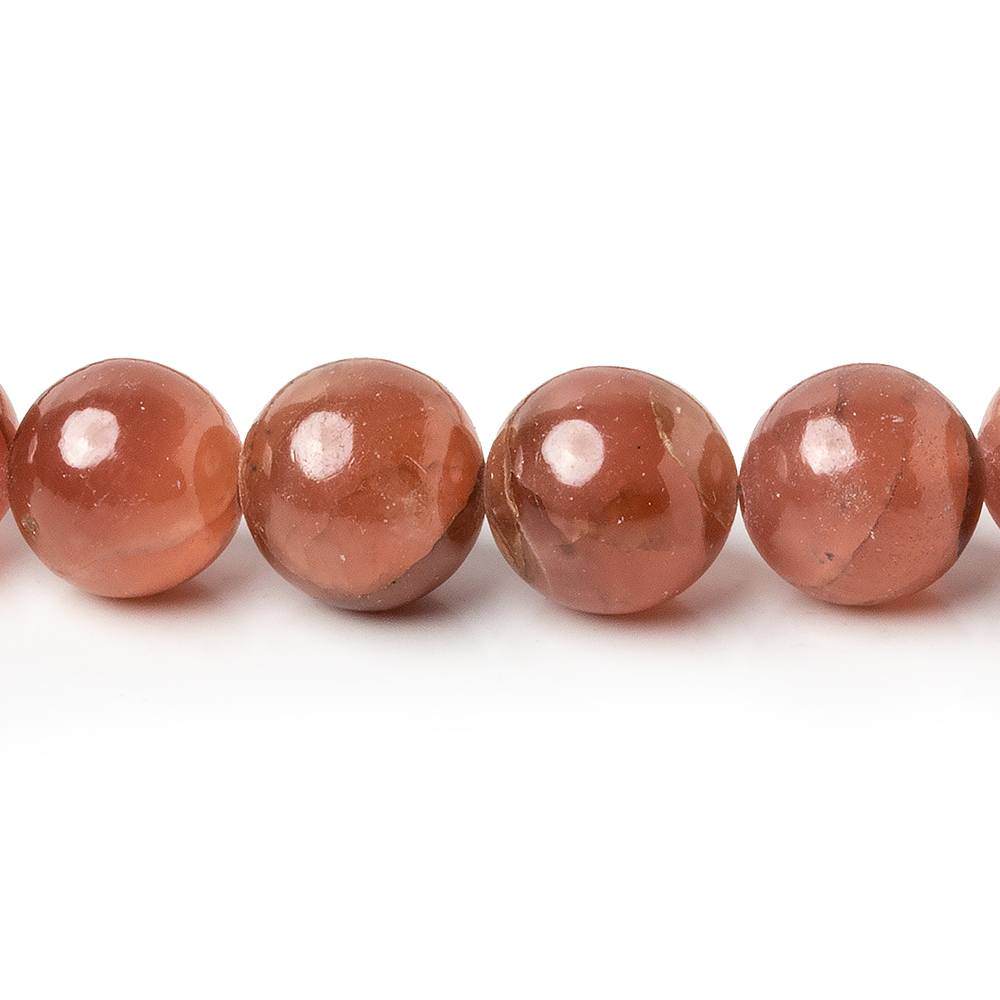 7-9mm Rhodochrosite Plain Round Beads 16 inch 47 pieces AA Grade - Beadsofcambay.com