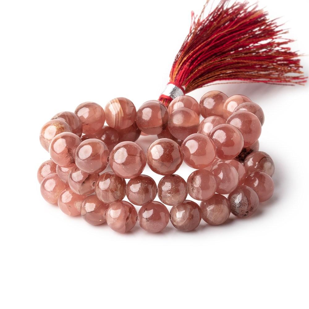 7-9mm Rhodochrosite Plain Round Beads 16 inch 52 pieces AAA - Beadsofcambay.com