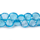 7-9mm Swiss Blue Topaz Faceted Heart Beads 8.5 inch 54 pieces AAA - Beadsofcambay.com
