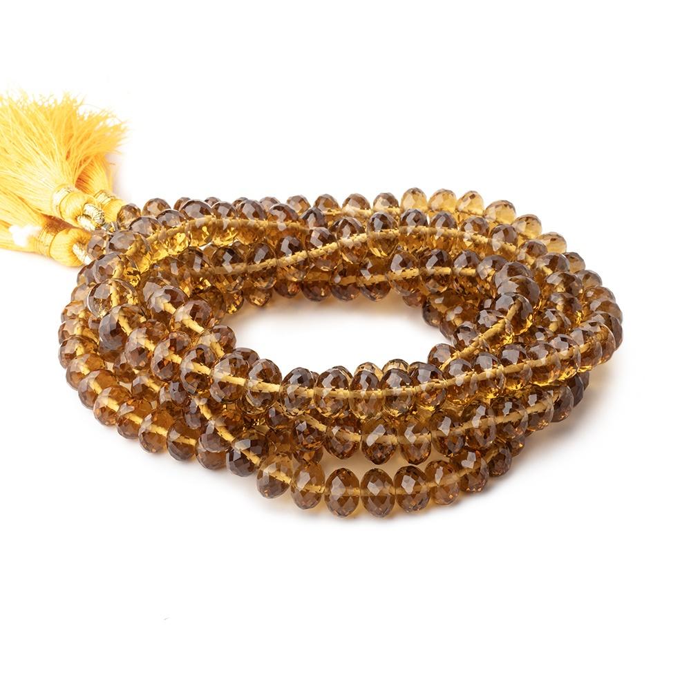 7-9mm Whiskey Quartz Faceted Rondelle Beads 16 inch 75 pieces AAA - Beadsofcambay.com