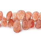 7x5-13x7mm Sunstone Faceted Pear Beads 8 inch 53 pieces - BeadsofCambay.com