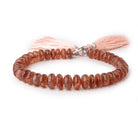 7.5-10.5mm Sunstone Plain Rondelle Beads 8 inch 42 pieces - Beadsofcambay.com