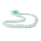 7.5-11mm Aquamarine Plain Rondelle Beads 18 inch 75 pieces - Beadsofcambay.com