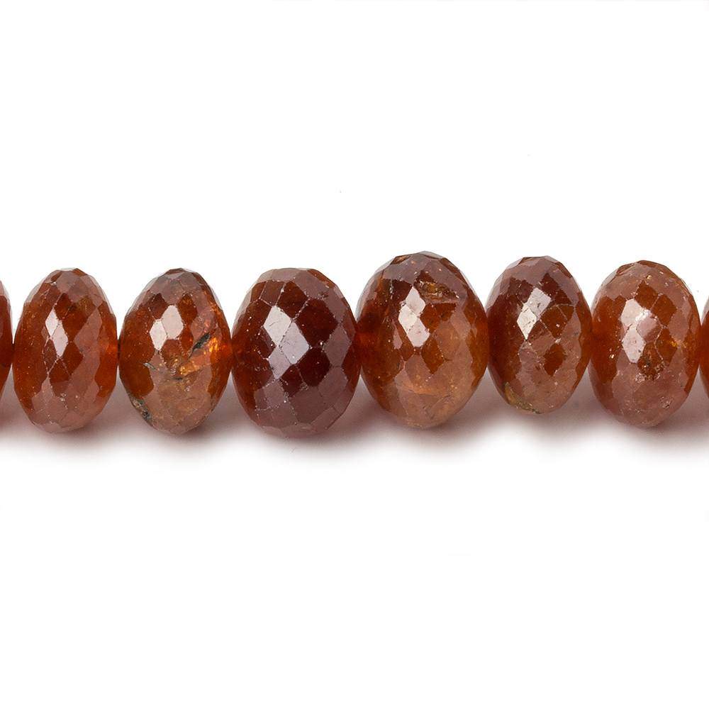 7.5-12mm Mandarin Garnet Faceted Rondelle Beads 16 inch 71 pieces A - Beadsofcambay.com