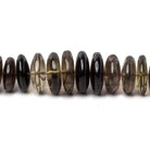 7.5-12mm Shaded Smoky Quartz plain rondelle beads 16 inch 112 pieces AA - Beadsofcambay.com