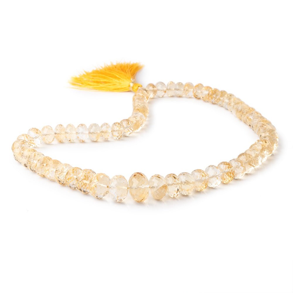 7.5-13.5mm Citrine Faceted Rondelle Beads 16 inch 63 pieces - Beadsofcambay.com