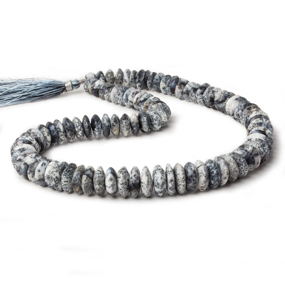 7.5-13.5mm Dendritic Opal German Faceted Rondelle 16 inch 93 pieces AA - Beadsofcambay.com