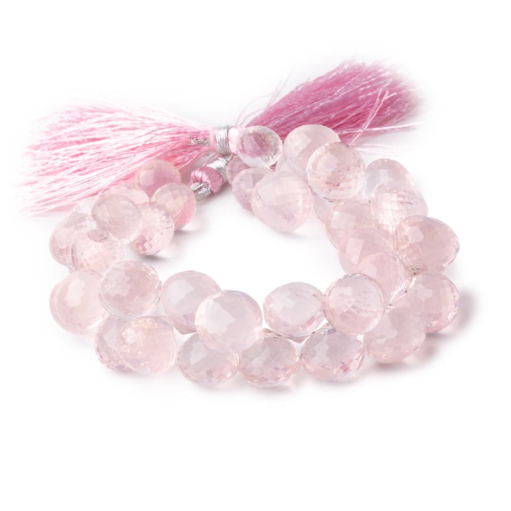 7.5-13.5mm Rose Quartz Faceted Candy Kiss Beads 7.5 inch 41 pieces AAA - Beadsofcambay.com
