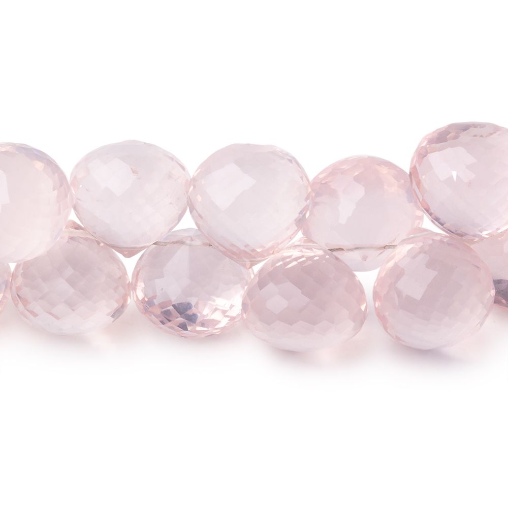 7.5-13.5mm Rose Quartz Faceted Candy Kiss Beads 7.5 inch 41 pieces AAA - Beadsofcambay.com