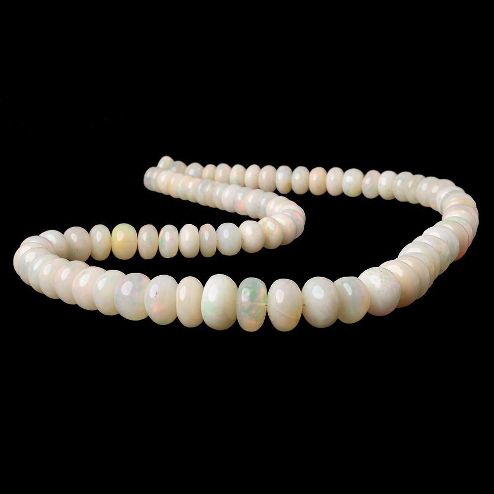 7.5-13mm Ethiopian Opal plain rondelle beads 18 inch 79 pieces AA - Beadsofcambay.com