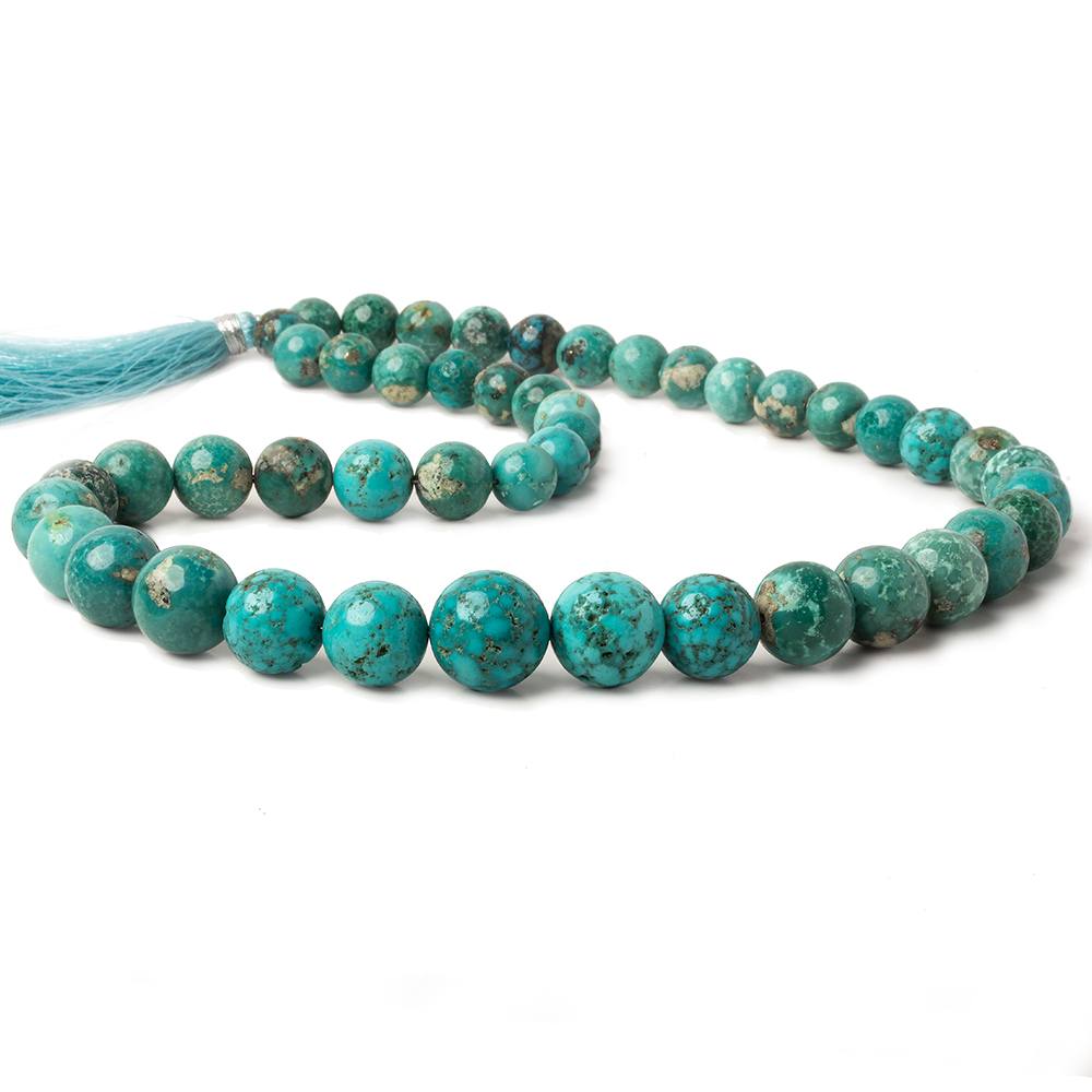 7.5-13mm Turquoise plain rondelle beads 18 inch 85 pieces - Beadsofcambay.com