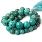 7.5-13mm Turquoise plain rondelle beads 18 inch 85 pieces - Beadsofcambay.com