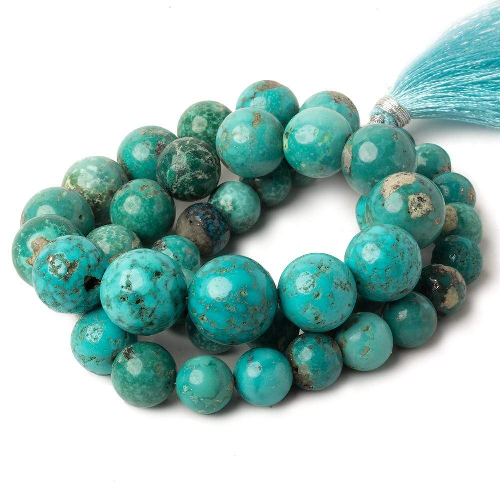 7.5-13mm Turquoise plain rondelle beads 18 inch 85 pieces - Beadsofcambay.com