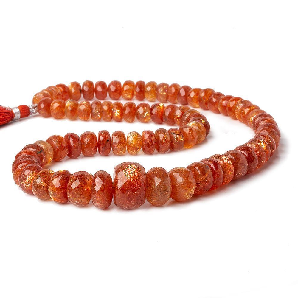 7.5-14.5mm Sunstone faceted rondelles 16 inch 73 beads - Beadsofcambay.com