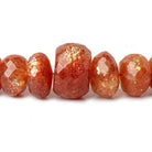 7.5-14.5mm Sunstone faceted rondelles 16 inch 73 beads - Beadsofcambay.com