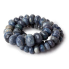 7.5-14mm Blue Grey Australian Opal faceted rondelle beads 18 inch 74 pieces - Beadsofcambay.com