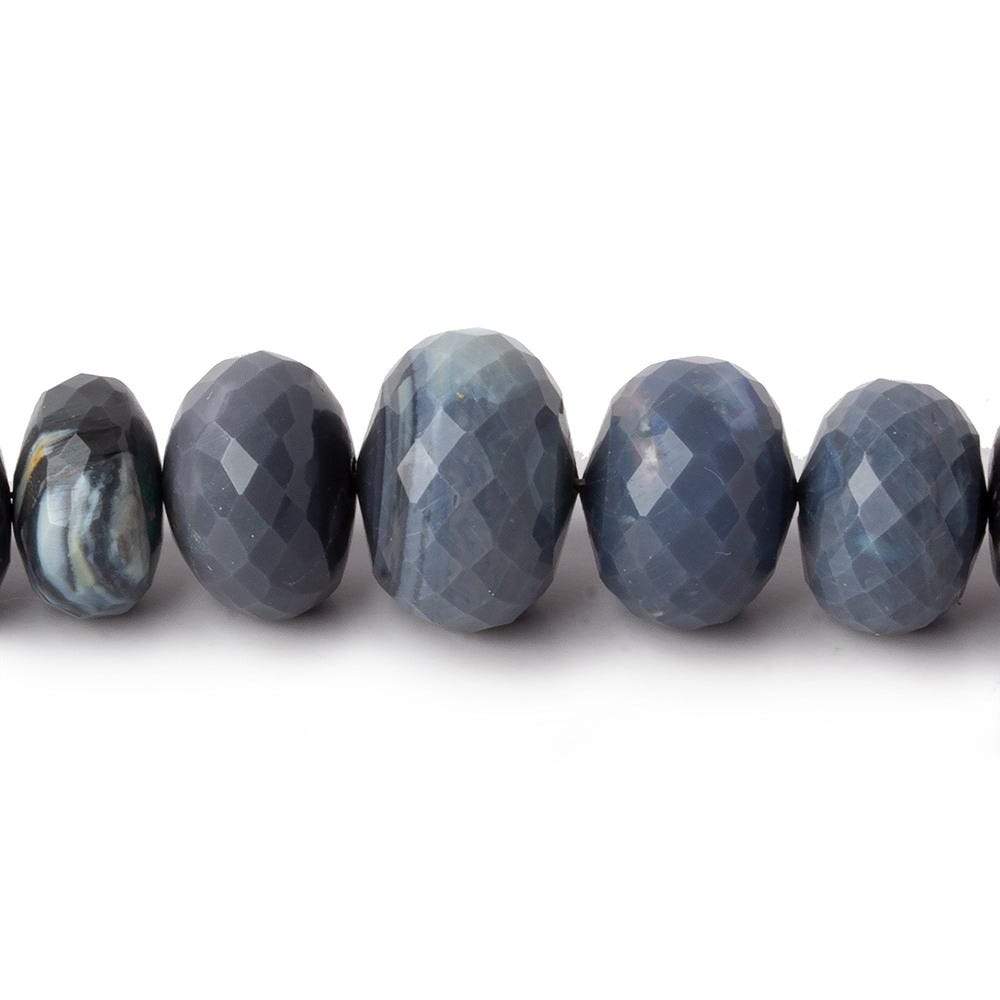 7.5-14mm Blue Grey Australian Opal faceted rondelle beads 18 inch 74 pieces - Beadsofcambay.com