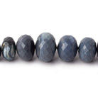 7.5-14mm Blue Grey Australian Opal faceted rondelle beads 18 inch 74 pieces - Beadsofcambay.com