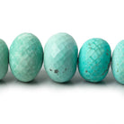 7.5-15.5mm Matte Turquoise faceted rondelles 8 inch 24 beads - Beadsofcambay.com