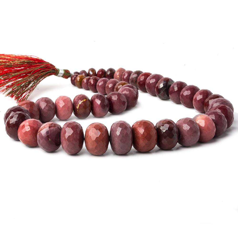 7.5-16mm Moukaite Jasper faceted rondelle beads 15 inch 40 pieces AA - Beadsofcambay.com