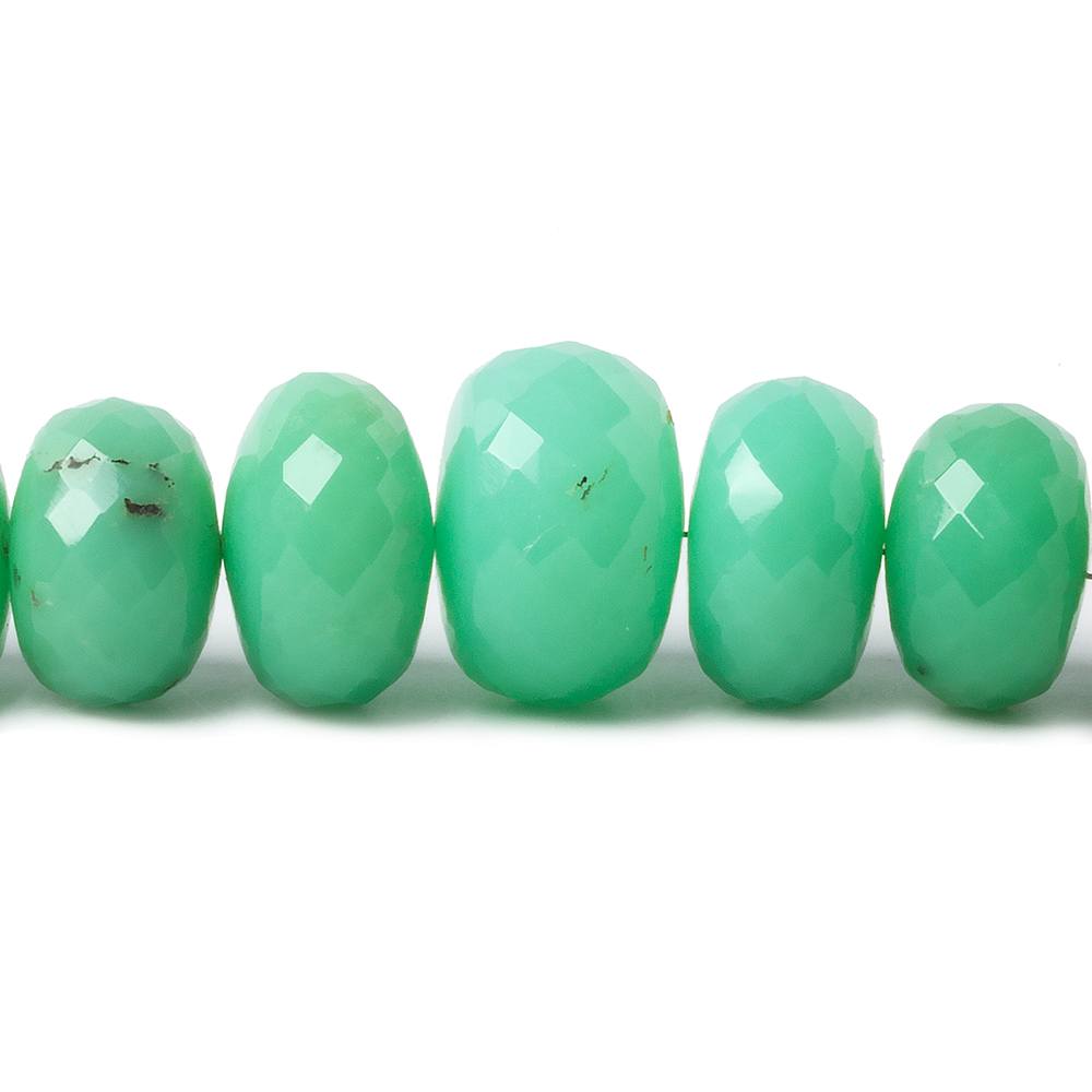 7.5-17mm Chrysoprase Faceted Rondelle Beads 18 inch 64 pieces - Beadsofcambay.com