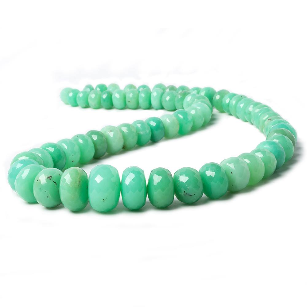 7.5-17mm Chrysoprase Faceted Rondelle Beads 18 inch 64 pieces - Beadsofcambay.com