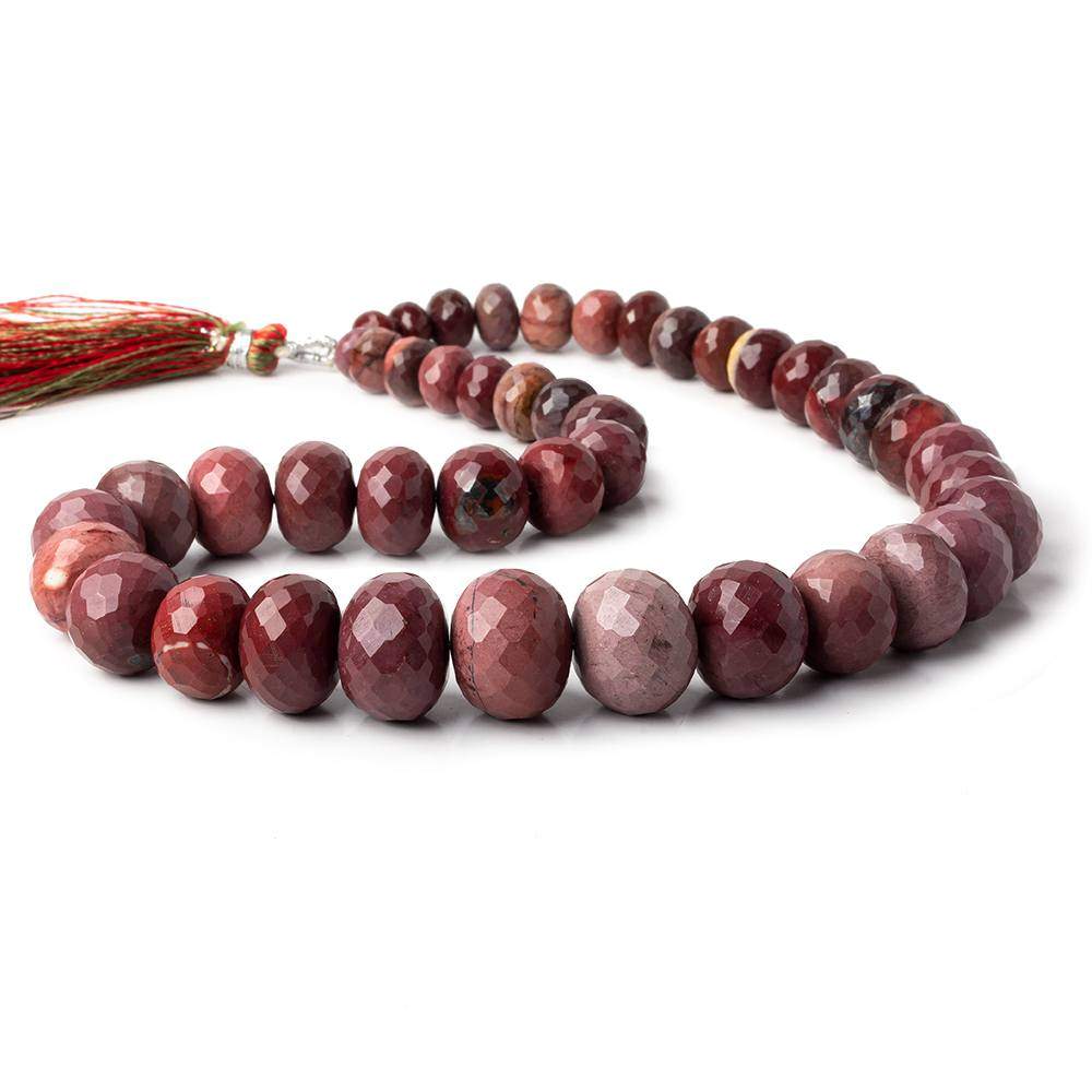 7.5-17mm Multi Color Moukaite Jasper faceted rondelles 15 inch 44 beads AA - Beadsofcambay.com