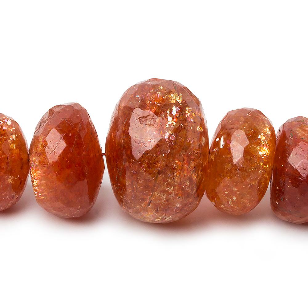 7.5-17mm Sunstone faceted rondelle beads 16 inch 71 pieces AA - Beadsofcambay.com