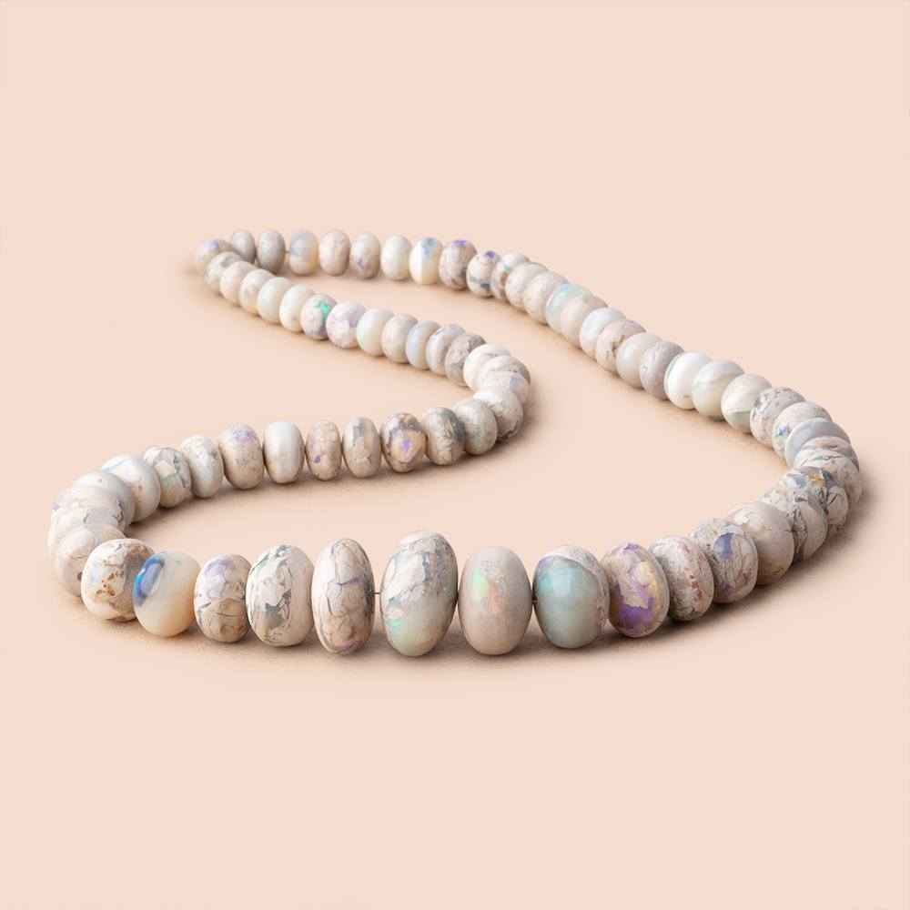 7.5-18mm Australian Opal Plain Rondelle Beads 18 inch 70 pieces AA - Beadsofcambay.com
