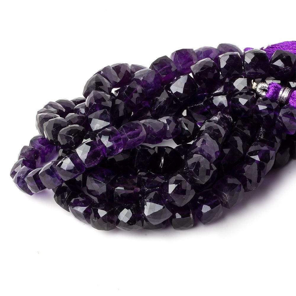 7.5-8.5mm Amethyst faceted cubes 8 inch 24 beads A grade - Beadsofcambay.com