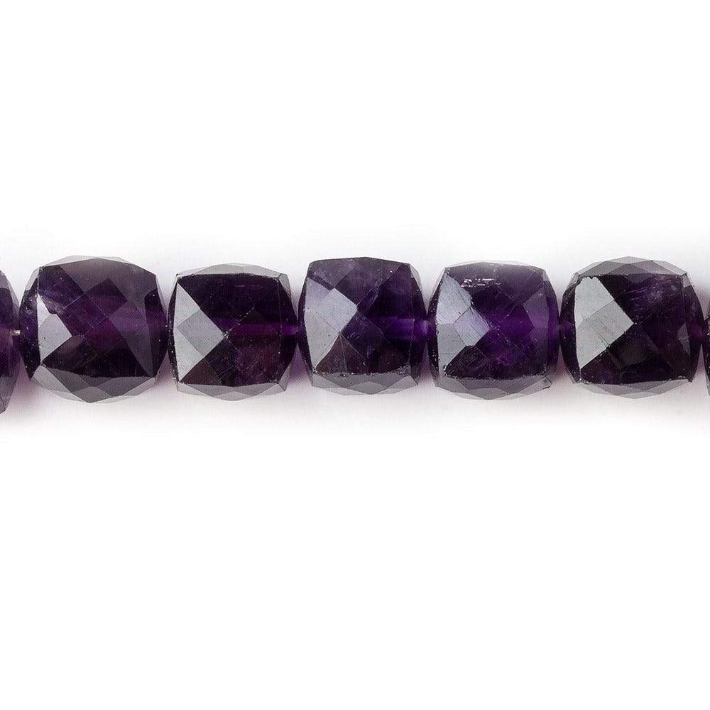 7.5-8.5mm Amethyst faceted cubes 8 inch 24 beads A grade - Beadsofcambay.com