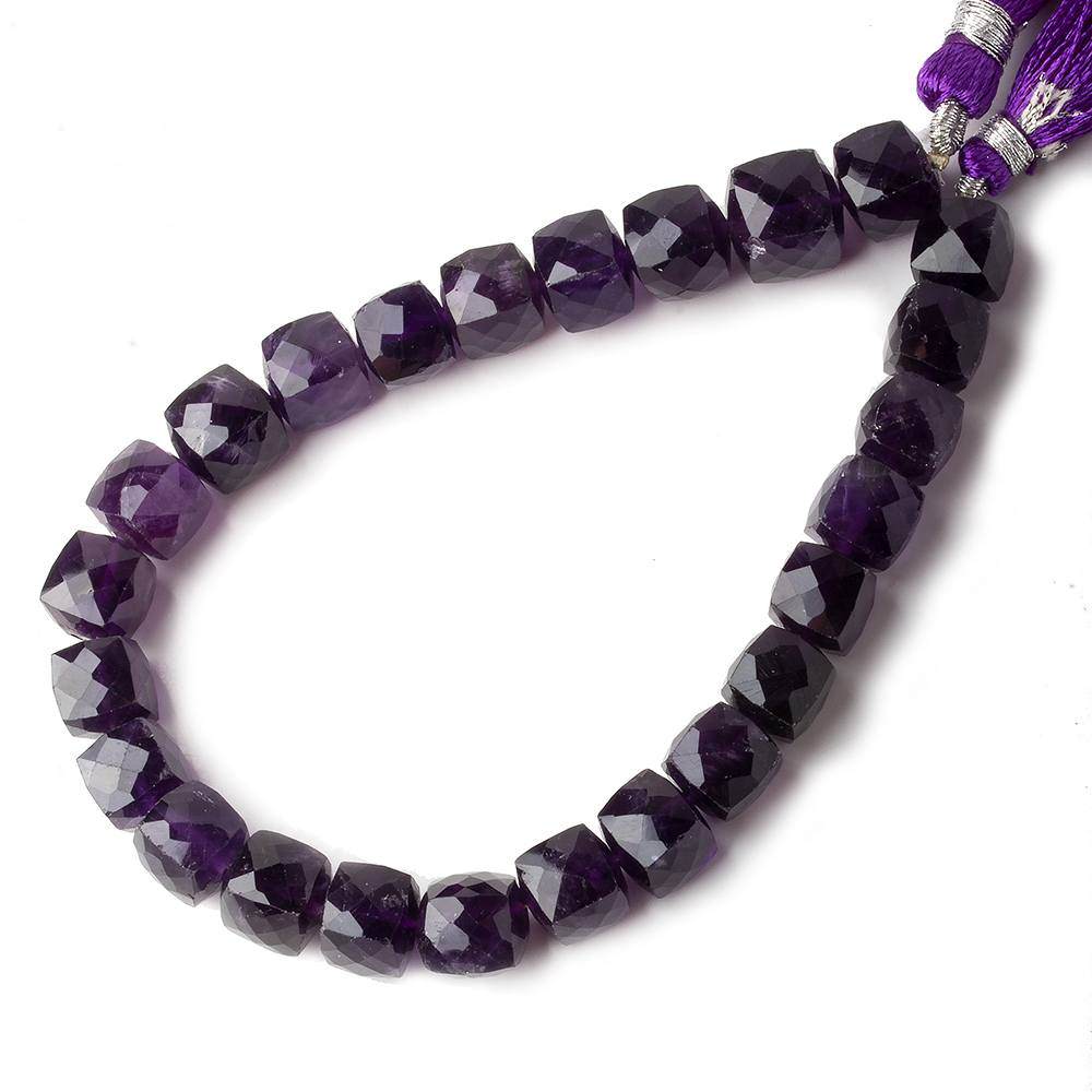 7.5-8.5mm Amethyst faceted cubes 8 inch 24 beads A grade - Beadsofcambay.com
