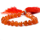7.5-8.5mm Carnelian straight drilled trillion beads 6.5 inch 23 pieces - Beadsofcambay.com