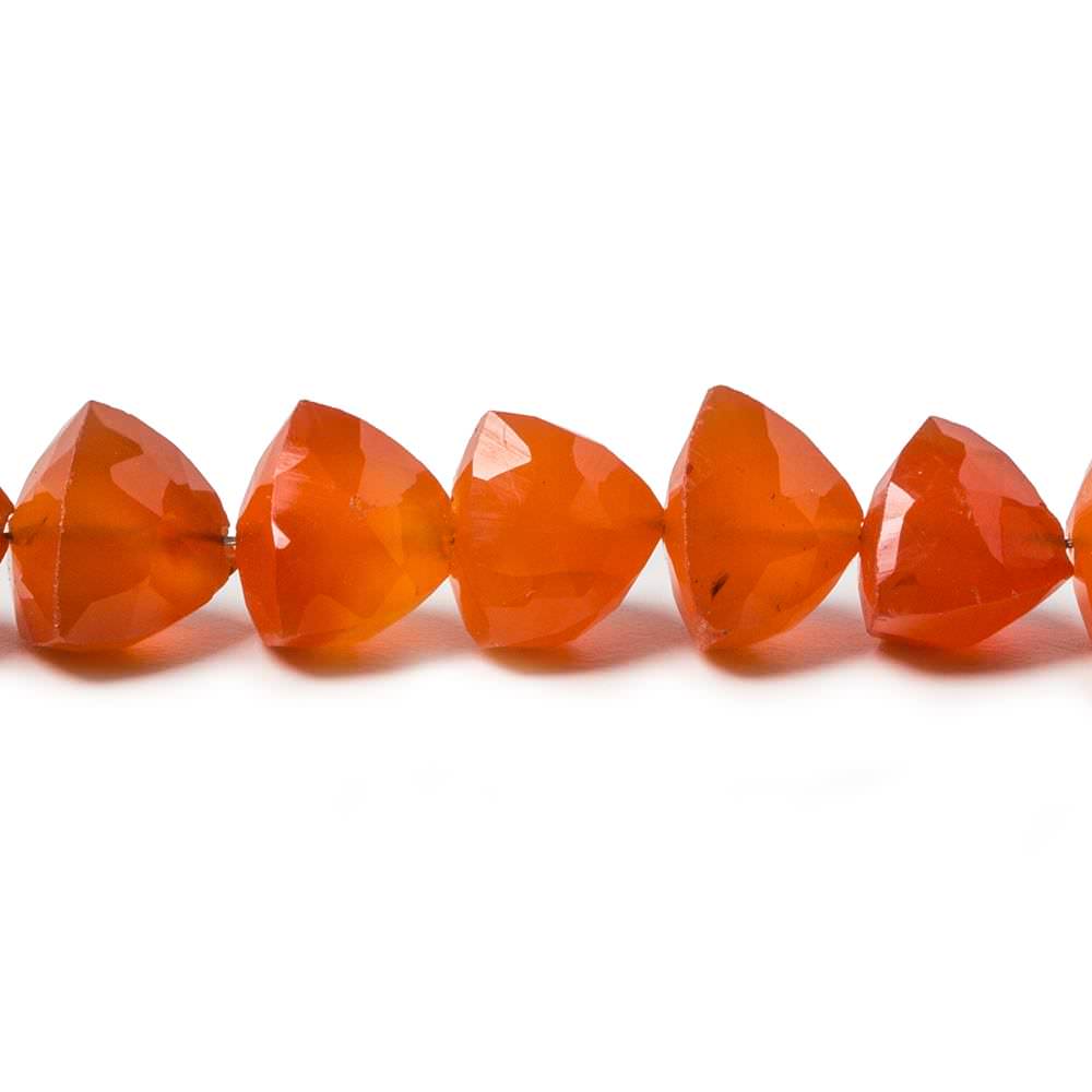 7.5-8.5mm Carnelian straight drilled trillion beads 6.5 inch 23 pieces - Beadsofcambay.com