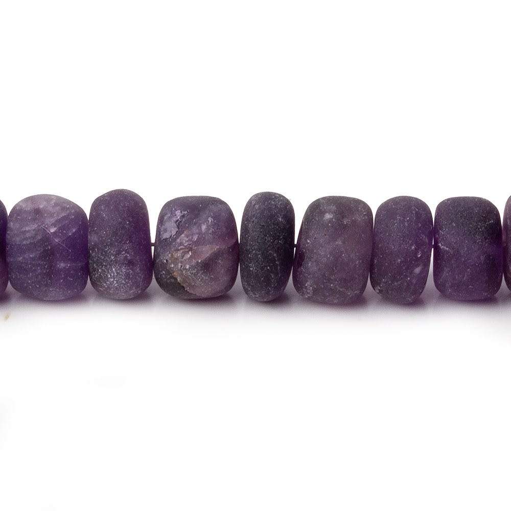7.5-8.5mm Matte Amethyst plain rondelles 7.5 inch 38 beads A - Beadsofcambay.com