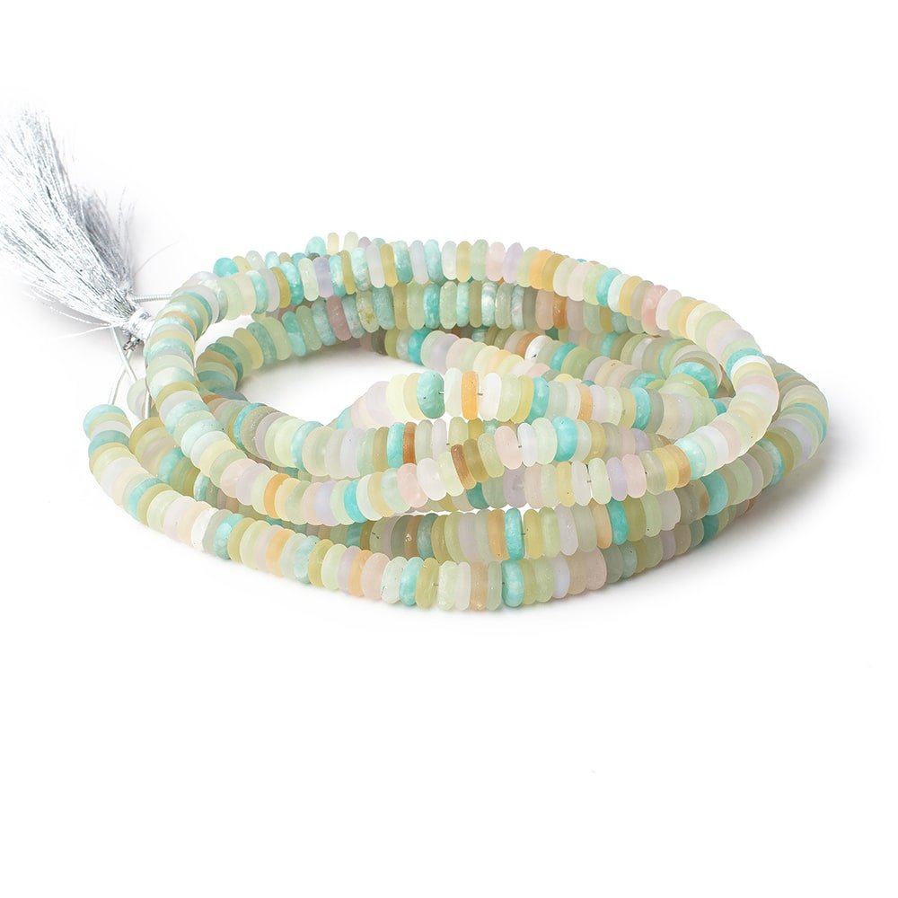 7.5-8.5mm Matte Multi Gemstone Plain Rondelle Beads 20 inch 196 pieces AA - Beadsofcambay.com