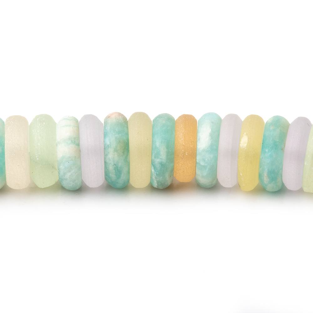 7.5-8.5mm Matte Multi Gemstone Plain Rondelle Beads 20 inch 196 pieces AA - Beadsofcambay.com