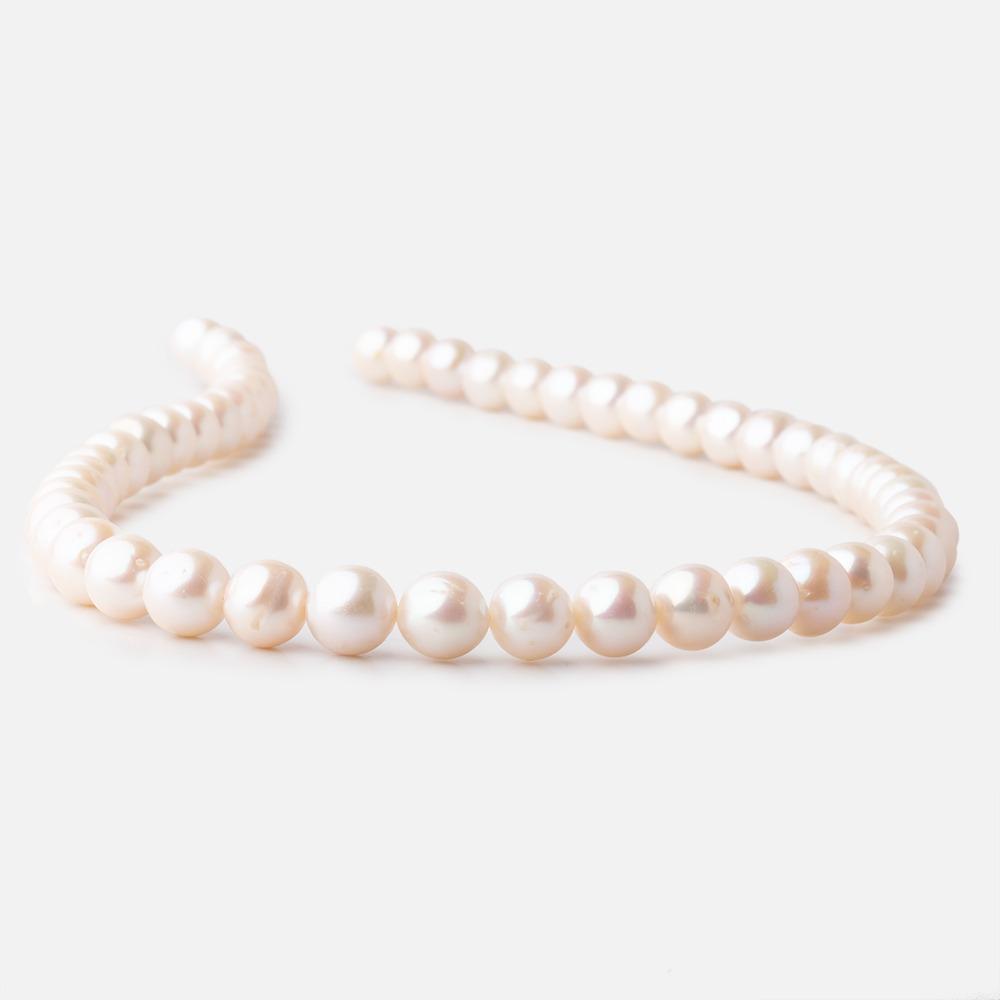 7.5-8.5mm Off White Chinese Akoya Saltwater Pearls 16 inch 53 pieces A - Beadsofcambay.com