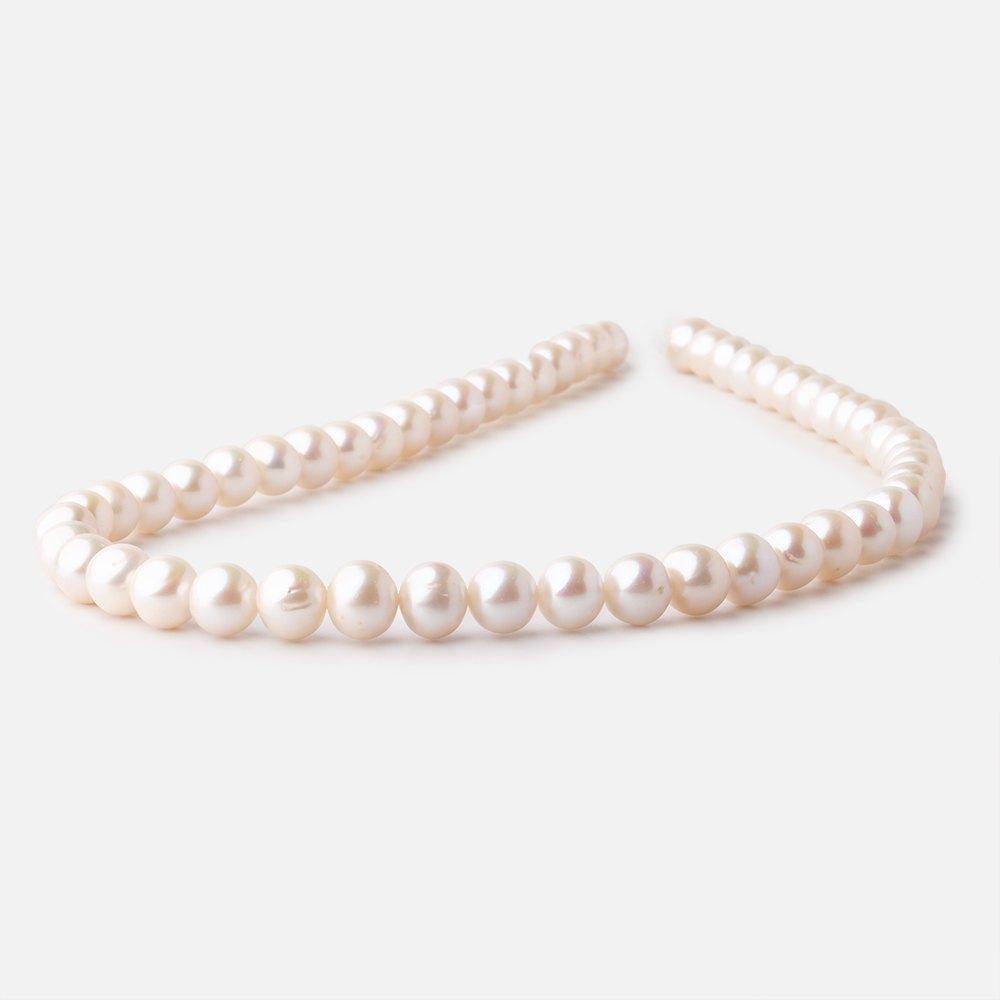 7.5-8.5mm Off White Chinese Akoya Saltwater Pearls 16 inch 53 pieces AA - Beadsofcambay.com